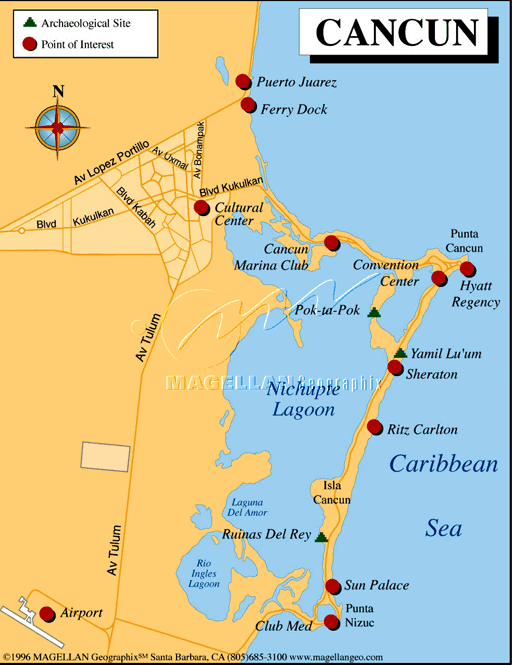 maps cancun city 