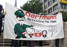 Antifa-Transparent vom 1.9. in Dortmund