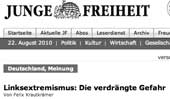 Screenshot der JF-Homepage Screenshot der JF-Homepage