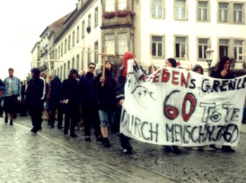 Demonstration zum Gedenken an die Toten an der Grenze