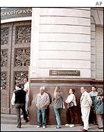 Queue outside bank