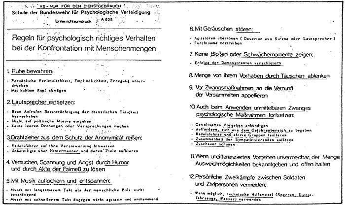 Regel für psychologisch richtiges Verhalten ...