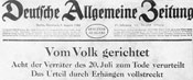 Zeitungstitel nach den Hinrichtungen