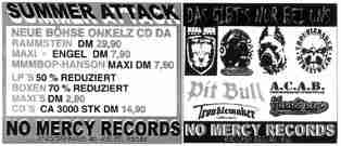 Anzeige von No-Mercy-Records